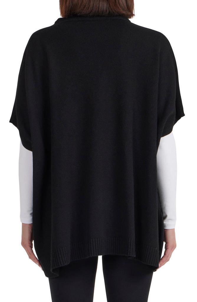 Bruno Magli Wool & Cashmere Blend Chain Trim Knit Capelet Top