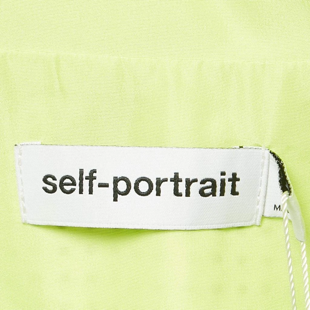 Self Portrait Self-Portrait Neon Green Rhinestone Embellished Taffeta Shirt &Shorts Set S/L 4