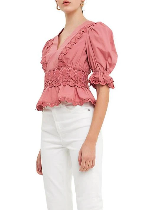Endless Rose Rose Combination Eyelet Lace Top 3