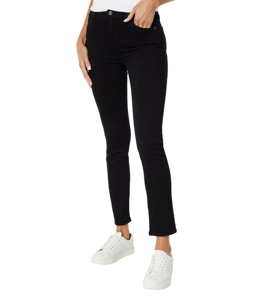 AG Jeans Mari High-Rise Slim Straight in Opulent Black 1