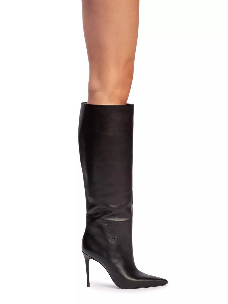 Black Suede Studio Ally Leather 100MM Boots 2