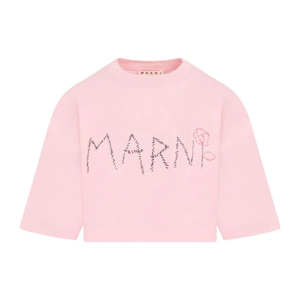 Marni Pink Cotton Cropped Shirt 2