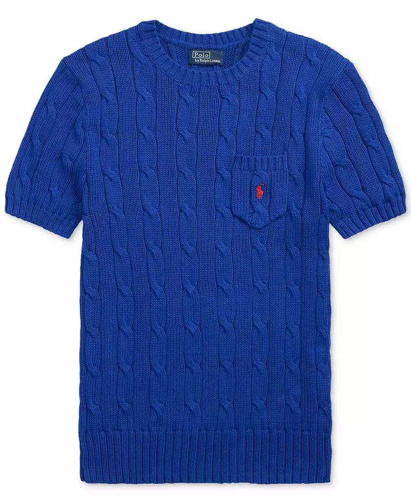 Ralph Lauren Women's Cable-Knit Cotton Short-Sleeve Sweater 5