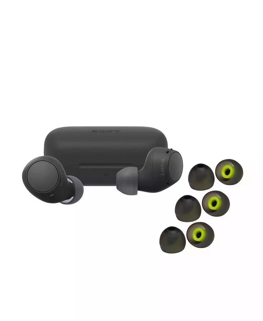 SONY WFC510 Truly Wireless Earbuds (Black) with Silicone Earbud Replacement Tips for In-Ear Headphones (Black, 6-pack)