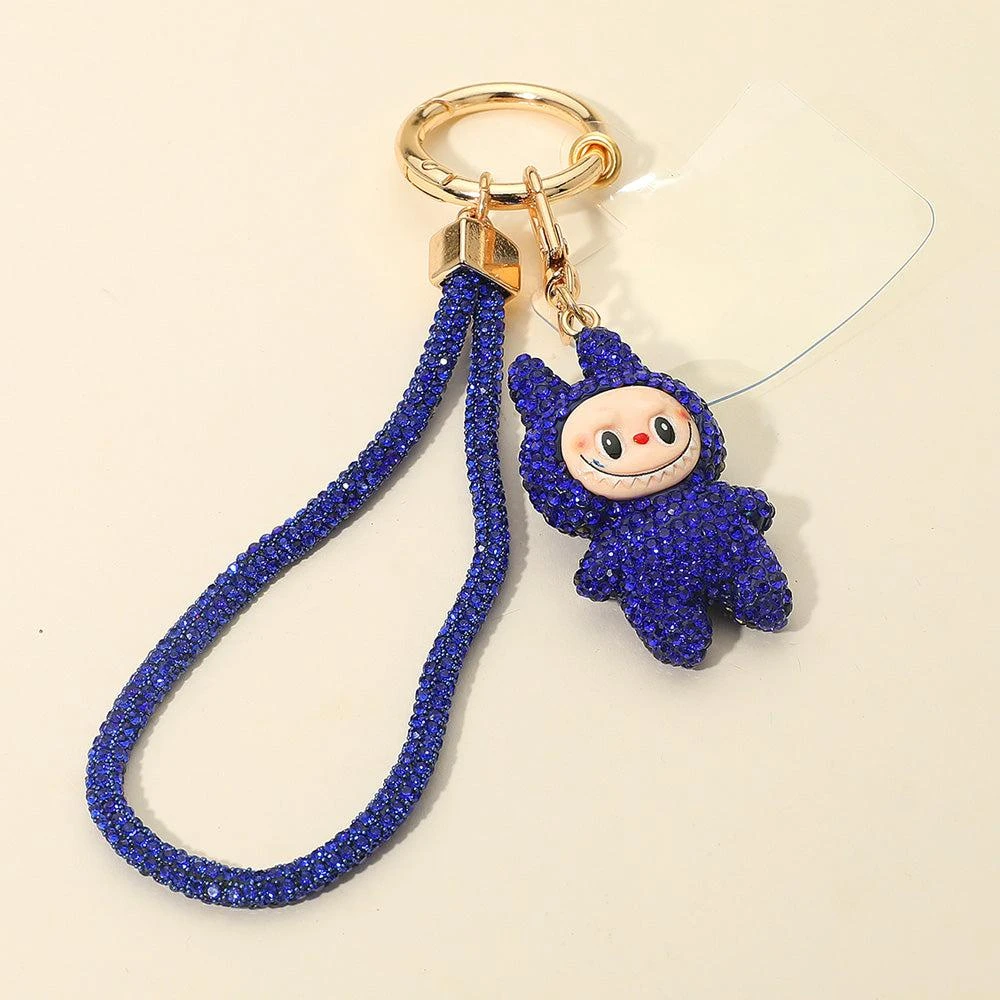 FASHNZFAB Bling Studded Monster Bunny Figure Phone Strap Keychain Bag Charm 3
