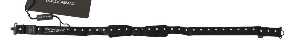 Dolce & Gabbana Dolce & Gabbana  Black 100% Silk Polka Dot Adjustable Neck Bow Tie