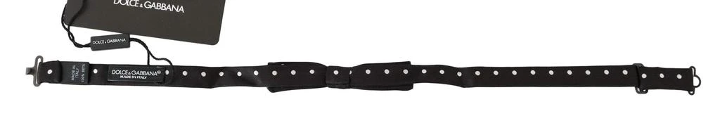 Dolce & Gabbana Dolce & Gabbana  Black 100% Silk Polka Dot Adjustable Neck Bow Tie 2