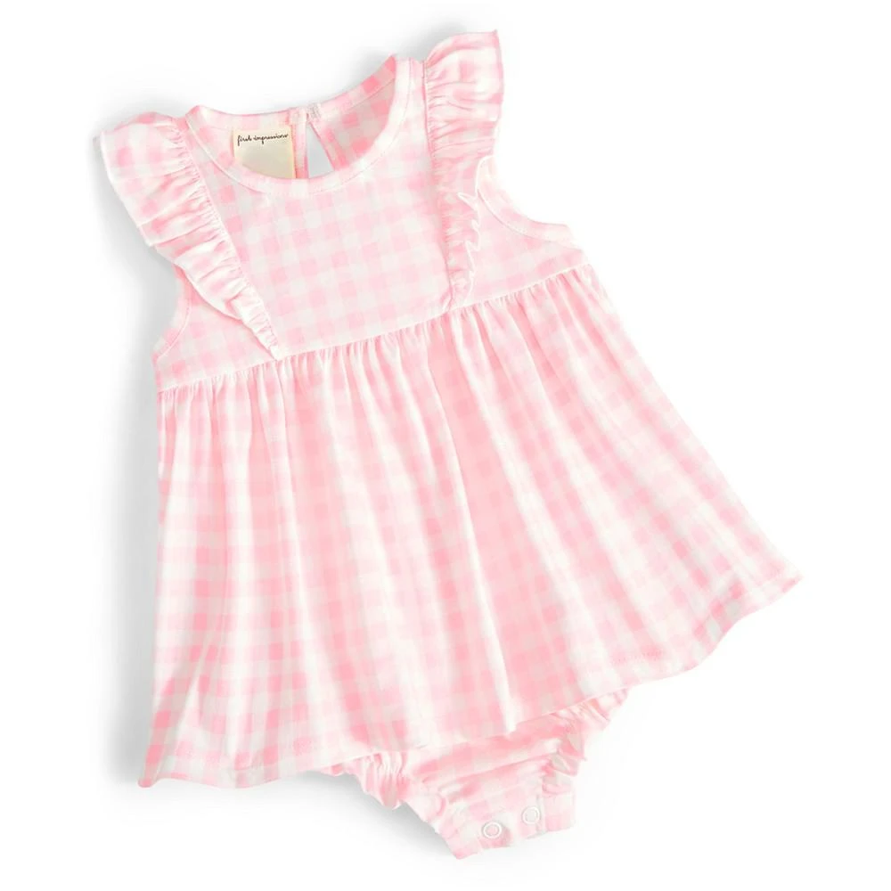 First Impressions Baby Girls Coastal Gingham Skirted Sunsuit, Created for Macy's 1