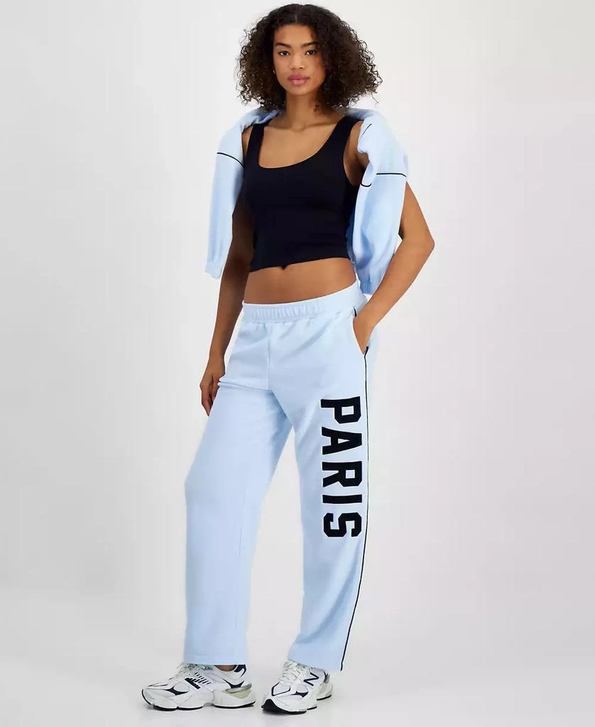 Rebellious One Juniors' Paris Fleece Graphic Sweatpants 1