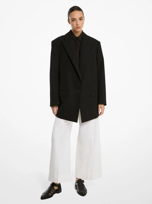 Michael Kors Oversized Wool and Cotton Gabardine Blazer 3