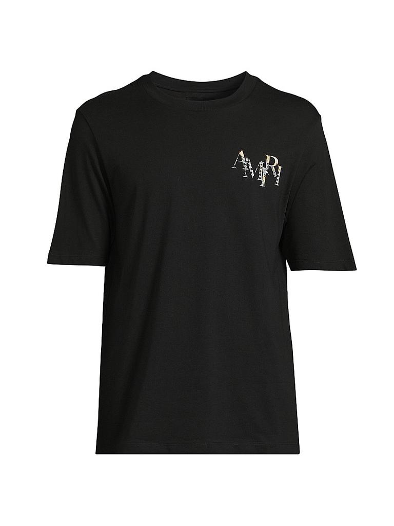 国内発送/AMIRI /Staggered ロゴ Tシャツ AMIRI Staggered Logo T-shirt | Black | FARFETCH