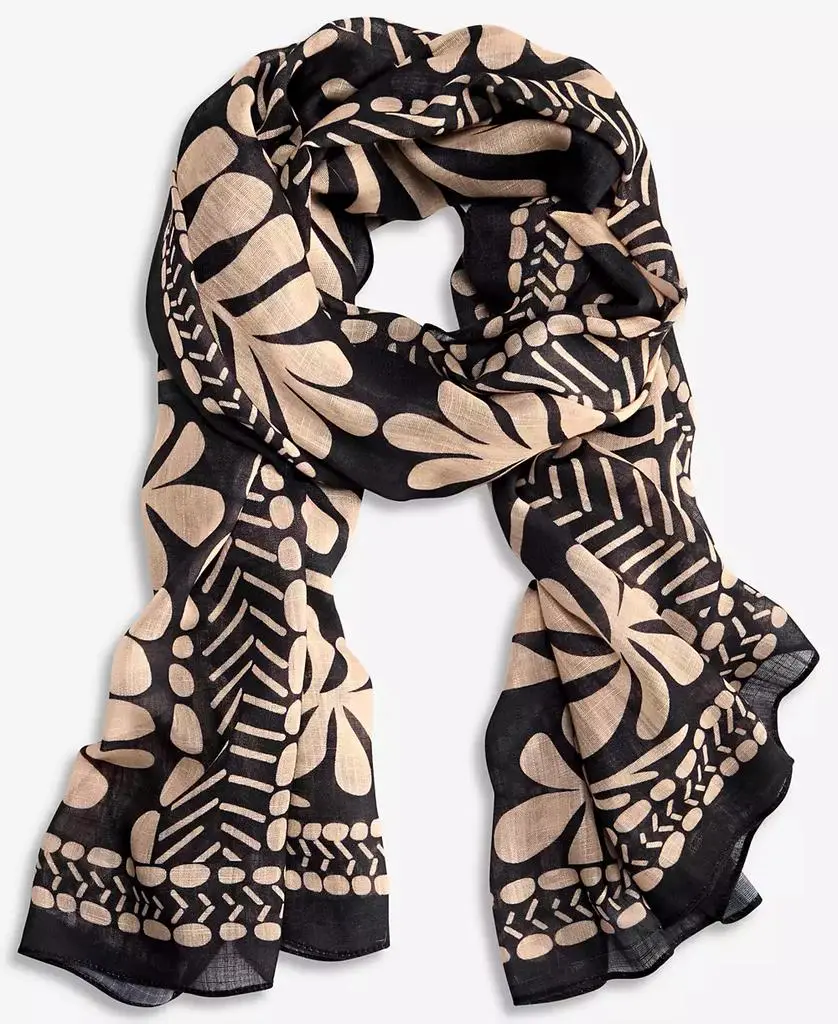 INC International Graphic Palm Wrap Scarf, Macy's Exclusive