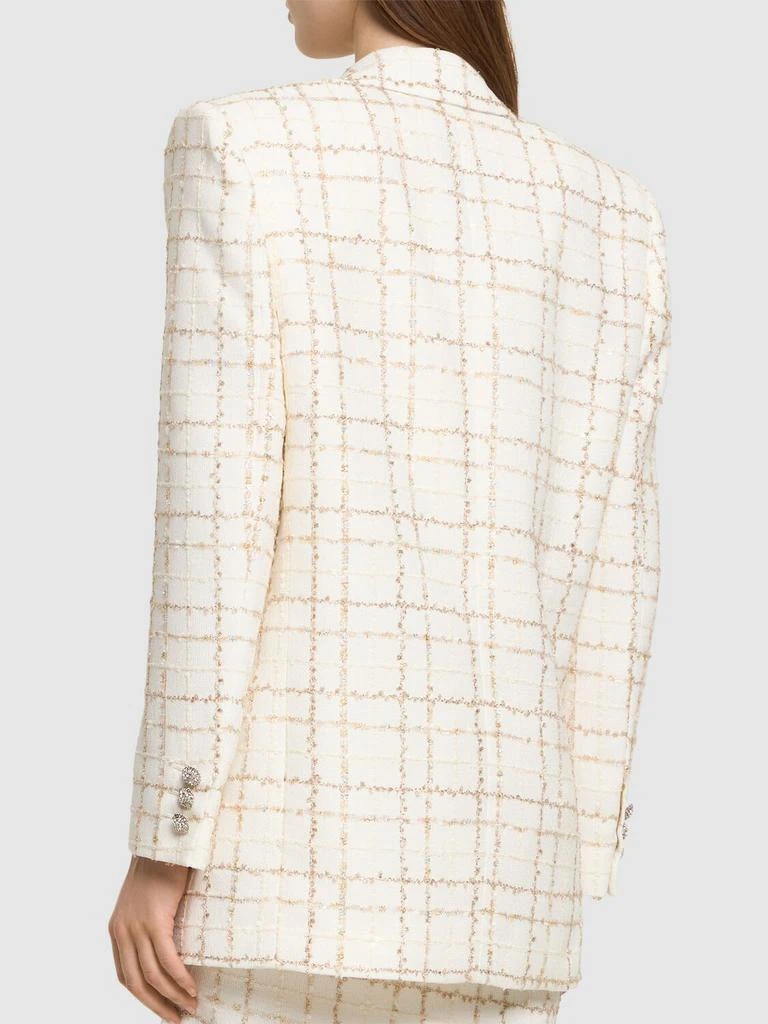 Alessandra Rich Oversized Sequined Checked Tweed Jacket 3