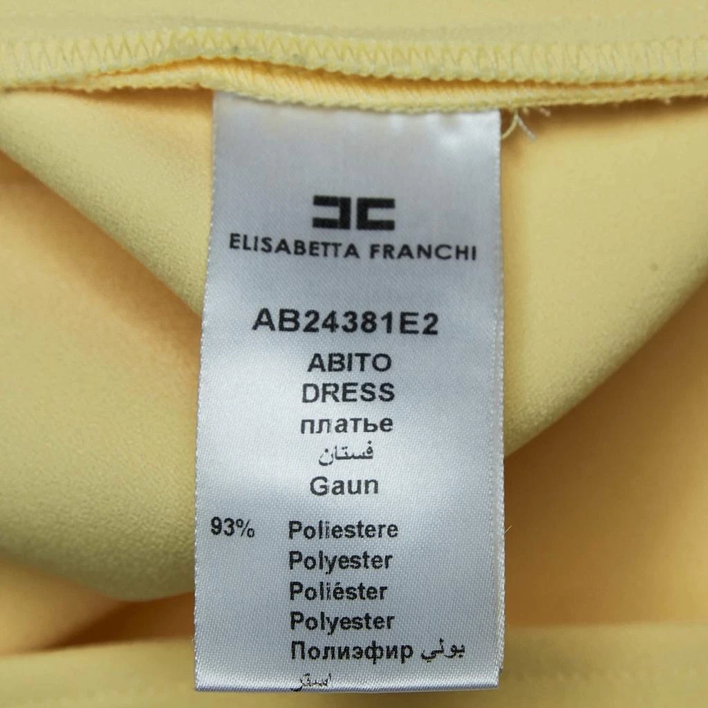 ELISABETTA FRANCHI Elisabetta Franchi Yellow Crepe Bow Detail Passepartout Dress S 6