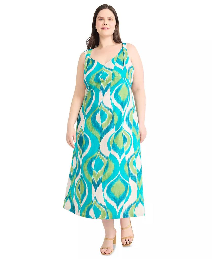 Maggy London Plus Size Printed Double-Strap Midi Dress