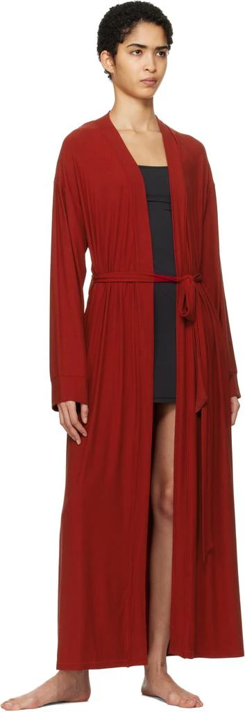 SKIMS Red Soft Lounge Long Robe 4