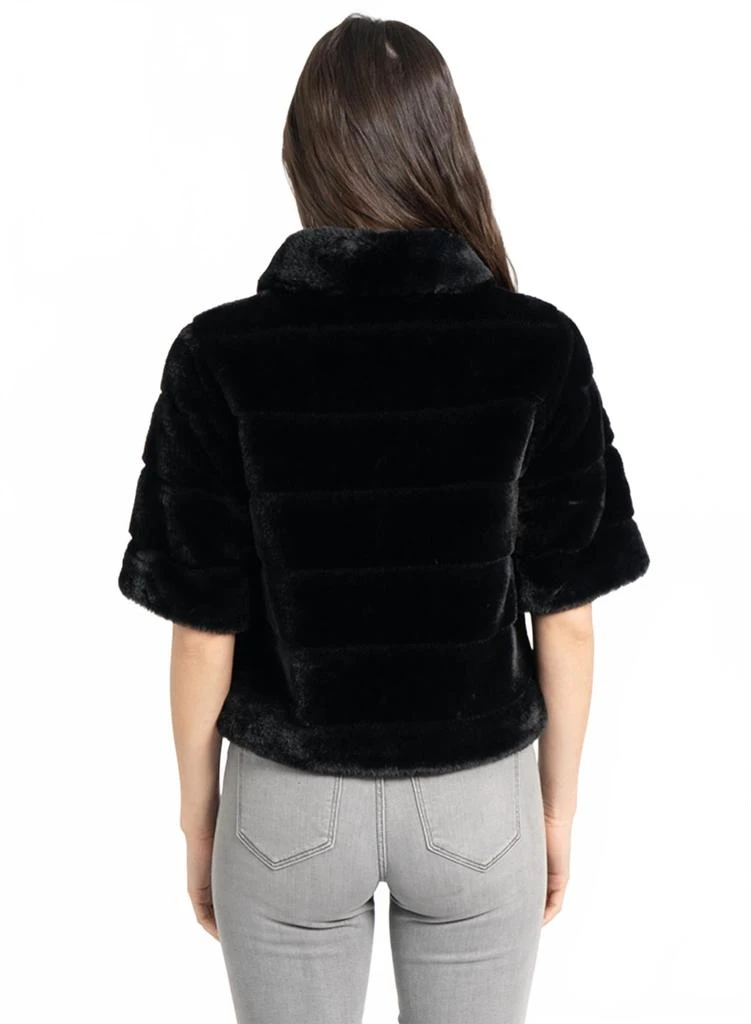 Love Token Lester Faux Fur Shrug In Black 2