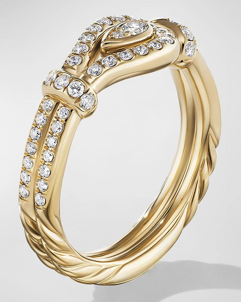 David Yurman Thoroughbred Loop Ring with Full Pave Diamonds in 18K Gold, 4mm 3