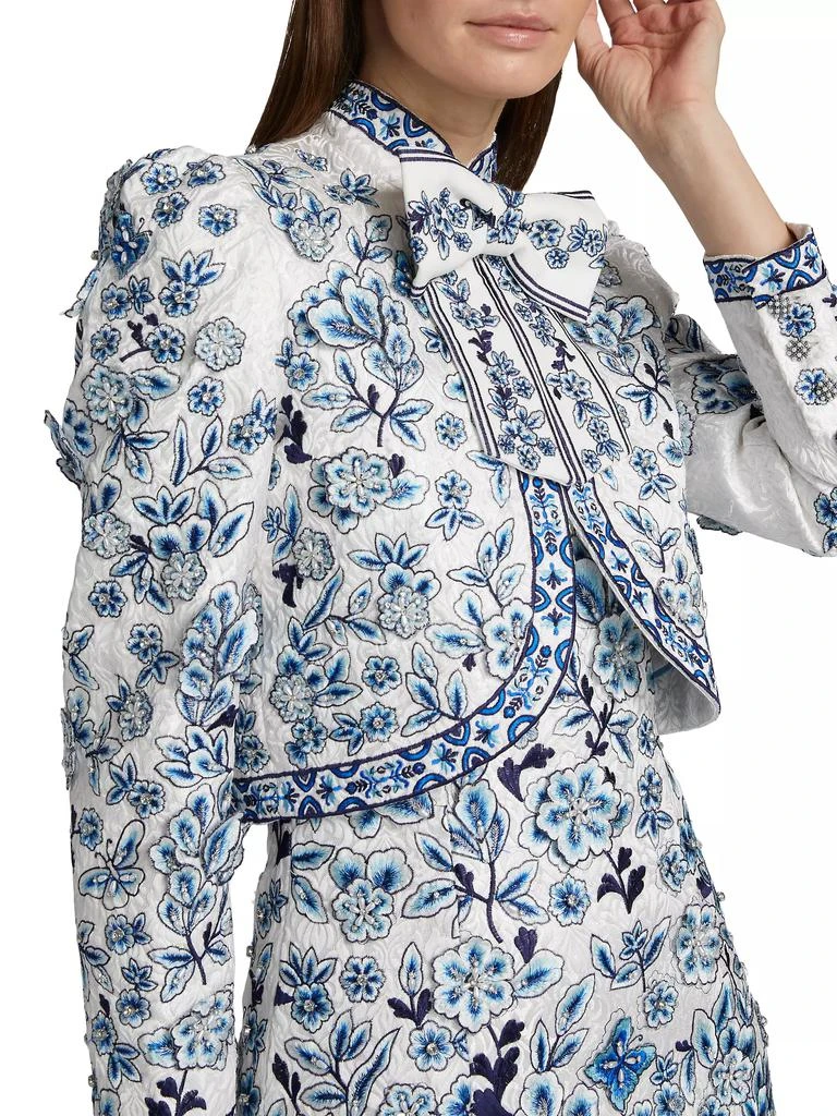 Alice + Olivia Ilaria Floral-Embroidered Crop Jacket 6