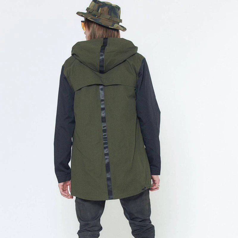 Konus Men's Hooded Jacket With Color Block X Patch Olive 2