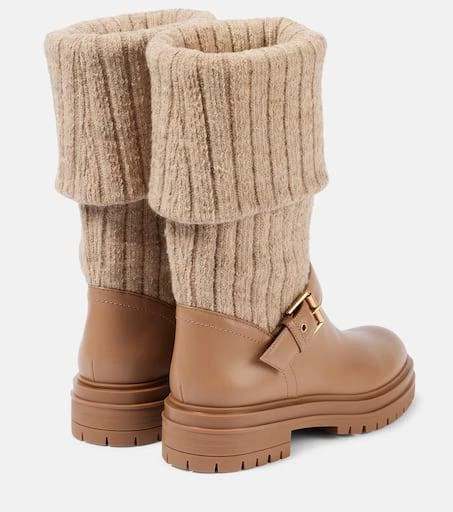 Gianvito Rossi Thurso leather-trimmed sock boots 2