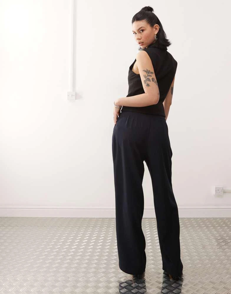 Motel Motel nala slouchy wide leg low rise trousers in navy 2