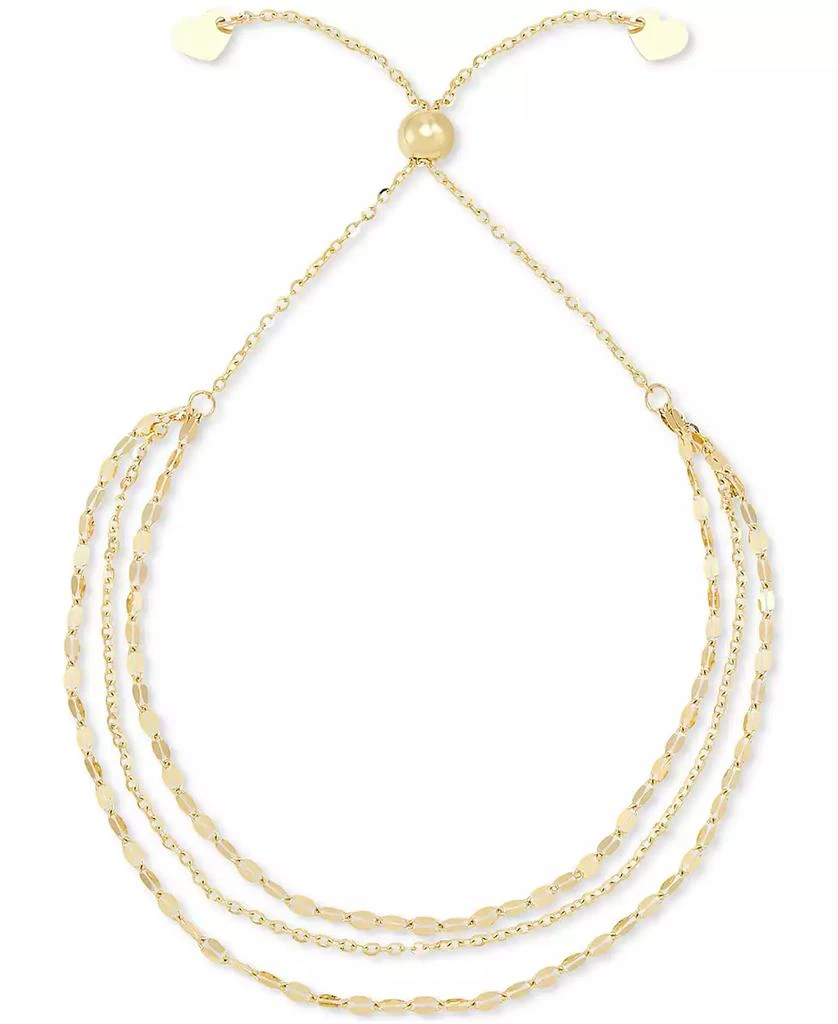 Italian Gold Triple Layer Bolo Bracelet in 10k Gold 3
