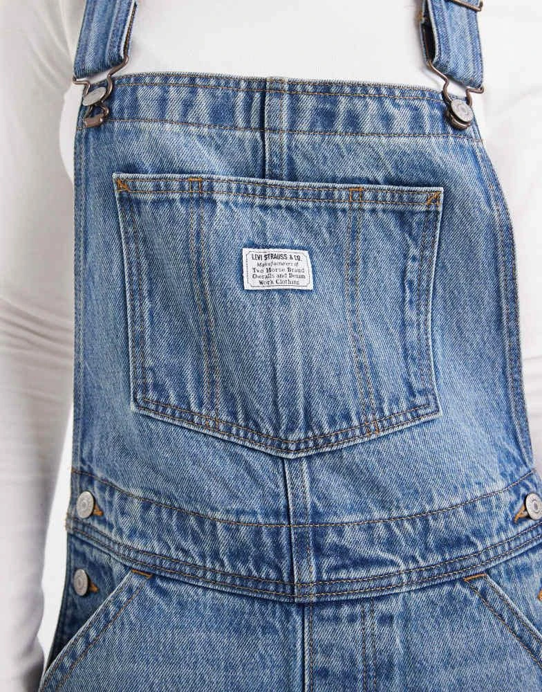 Levi
s Levi
s baggy denim dungarees in light blue 2