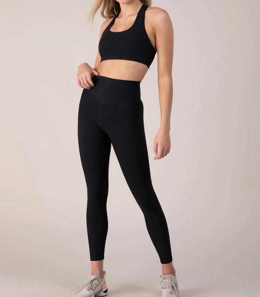Bloch Bloch - Ladies Ebony Ribbed 7/8 Length Leggings