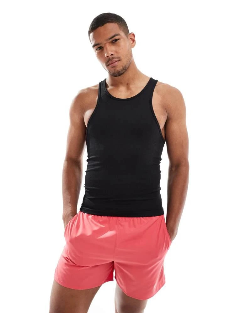 ASOS ASOS 4505 slim fit seamless rib racer front vest in black 1