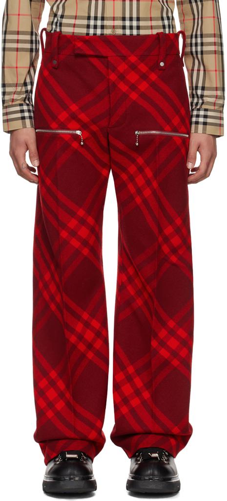 Burberry Red Check Trousers Outdoor BeyondStyle