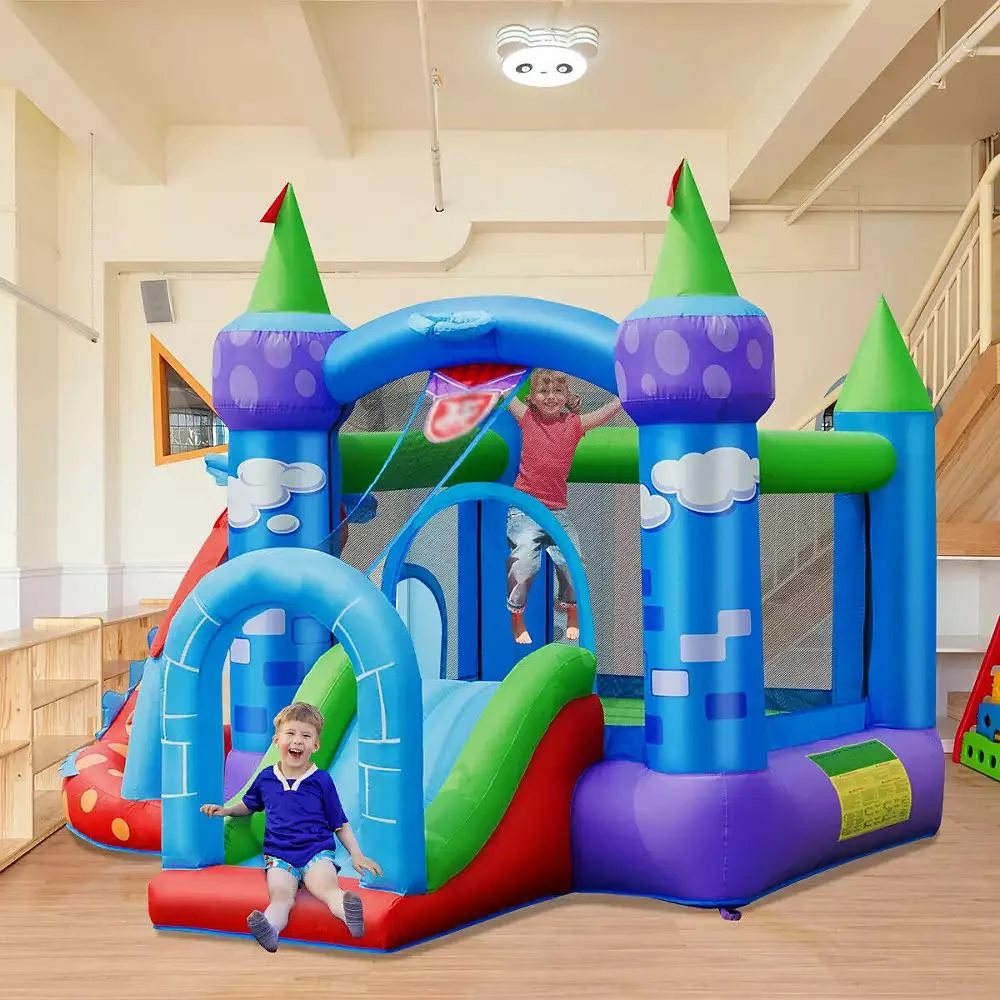 Slickblue Kids Inflatable Bounce House Dragon Jumping Slide Bouncer Castle Fun Outdoor Playset for Kids 4