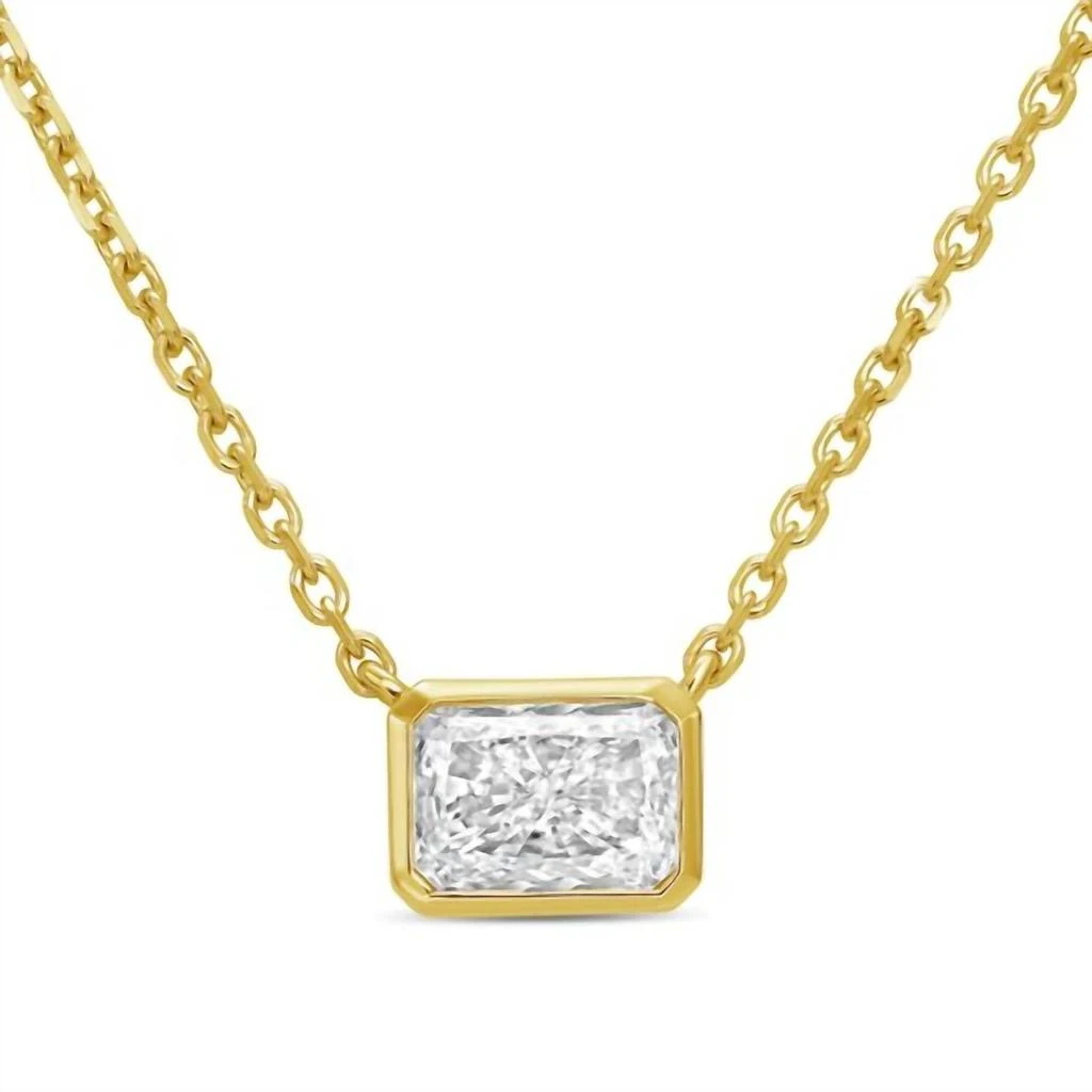 Diana M Jewels Diana M Jewels - Women
s 1 Carat Lab-grown Diamond Radiant Bezel Necklace - Delicate