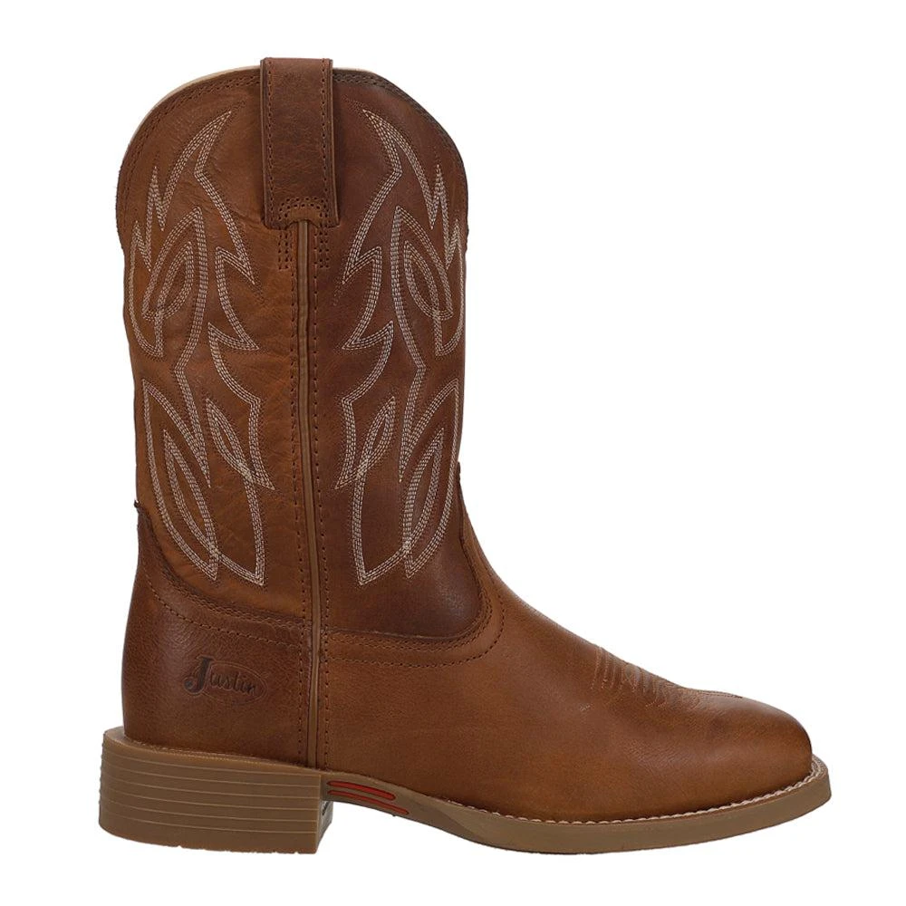 Justin Boots Canter Water Buffalo 11 inch Wide Embroidered Square Toe Boots 1