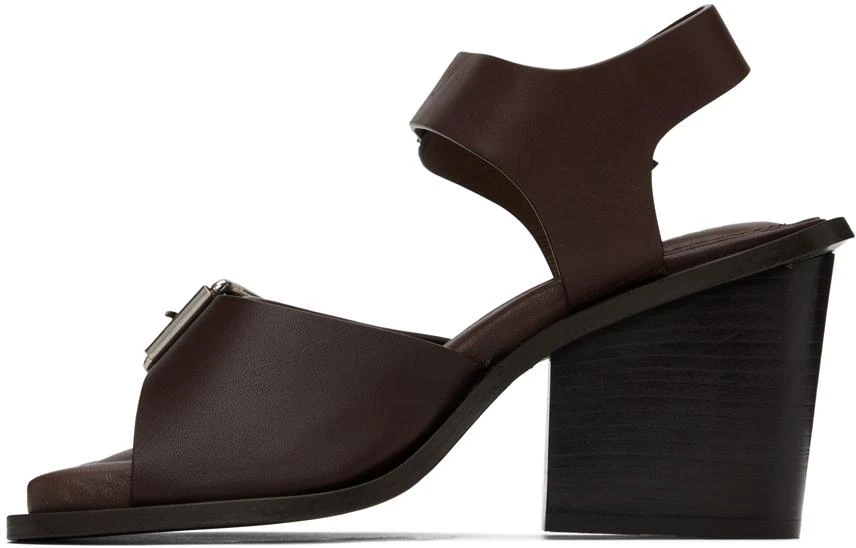 Lemaire Burgundy Square 80 Heeled Sandals 3