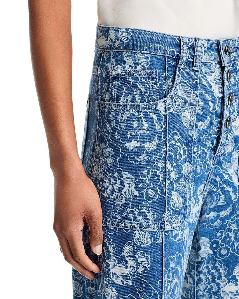 Cinq à Sept Sketchbook Floral Vivian High Rise Jeans in Indigo/White 5