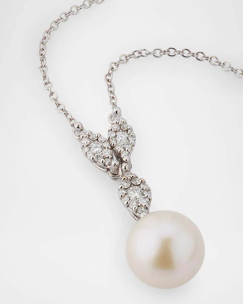 Utopia 18K White Gold My Song Diamond and Freshwater Pearl Pendant Necklace 3