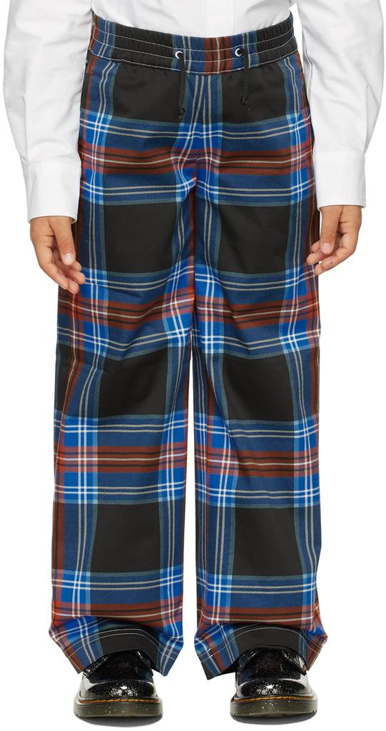Charles Jeffrey Loverboy SSENSE Exclusive Kids Black Tartan Trousers