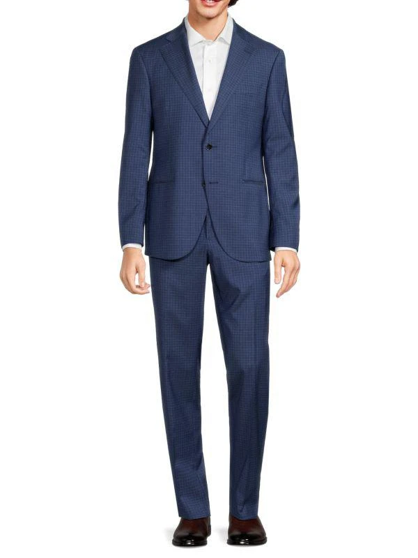 Lubiam Plaid Check Wool Blend Suit 1