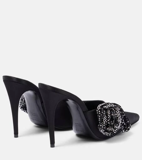 Magda Butrym Floral-appliqué embellished satin mules 3