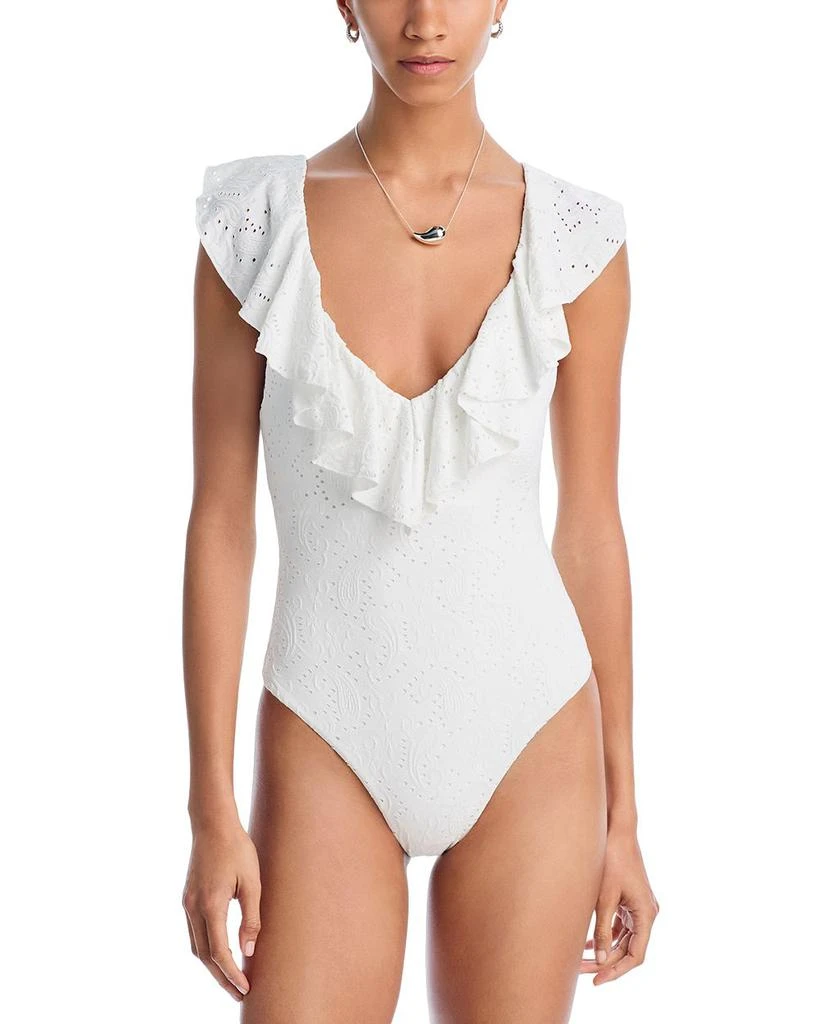 AQUA Amy V Neck One Piece Swimsuit - Exclusive 1