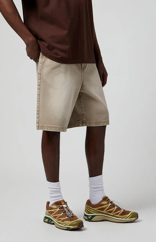PacSun Khaki Baggy Denim Shorts 4