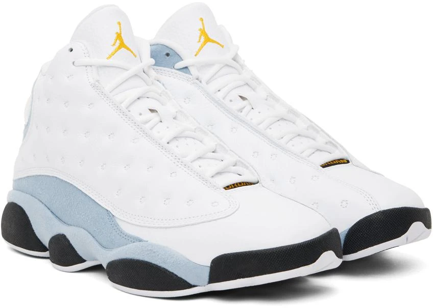 Jordan White & Blue Air Jordan 13 Retro Sneakers 4