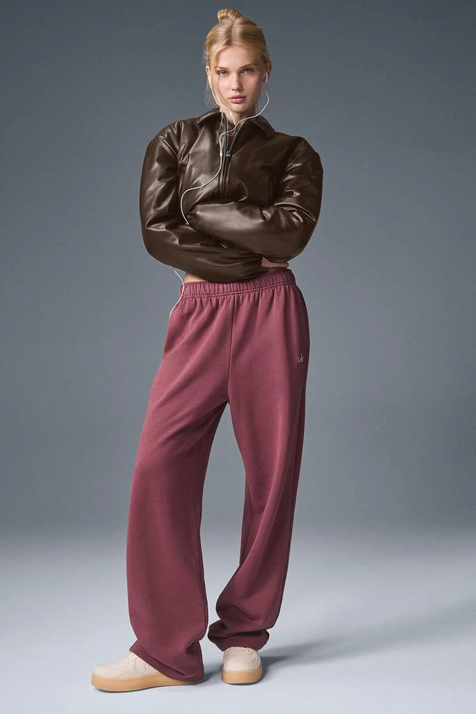 Alo Faux Leather Cropped Premier Bomber - Espresso 4