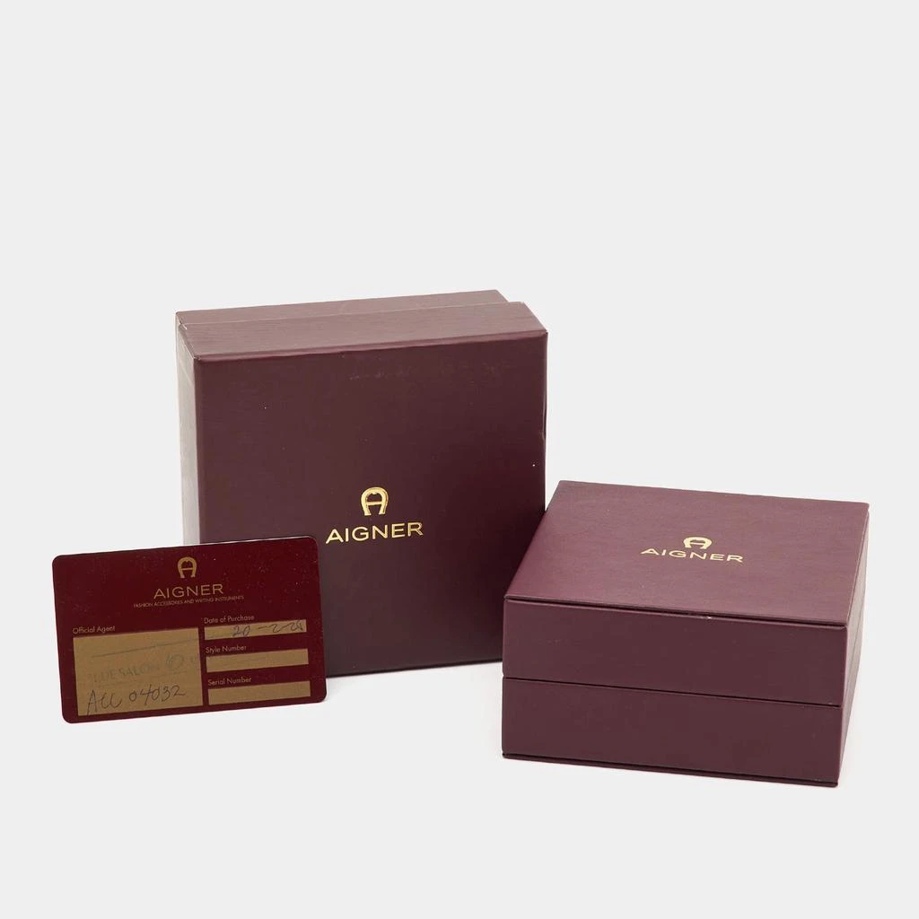 Aigner Aigner Logo Ceramic Silver Tone Cufflinks 4