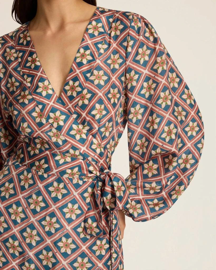 Hannah Artwear Luna Maxi Wrap Dress In Talavera Indigo 4