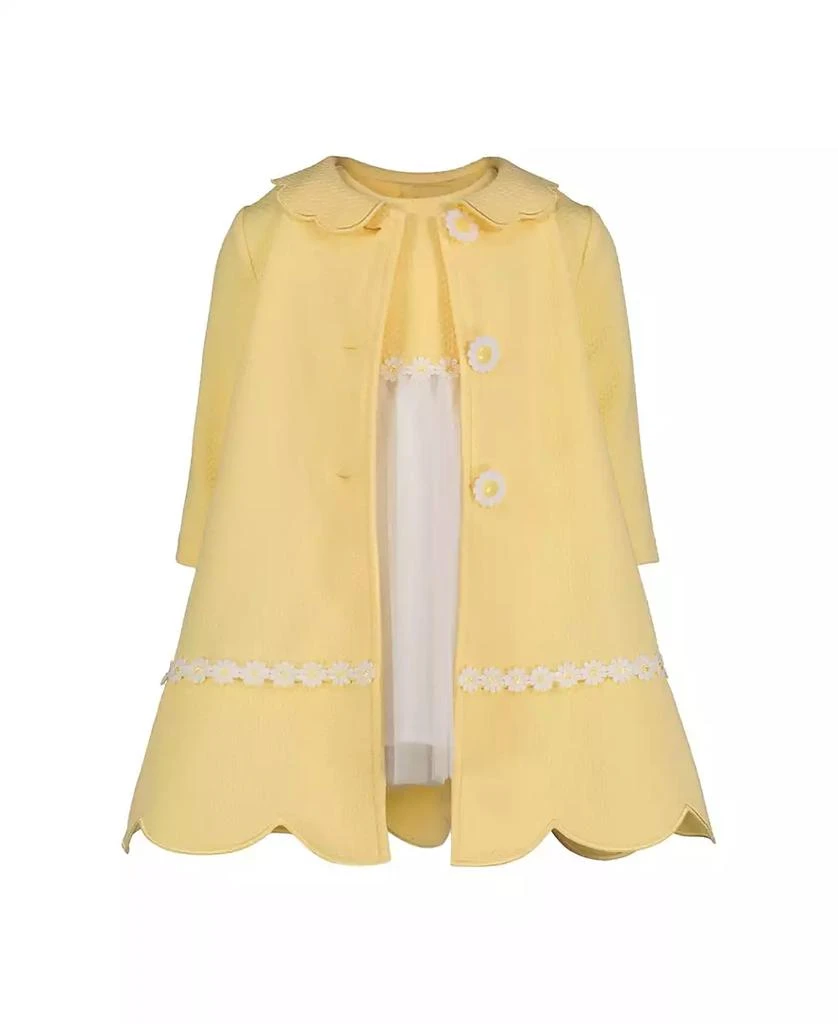 Blueberi Boulevard Baby Girls 2-Piece Daisy Embroidered Swing Coat Dress Set 2