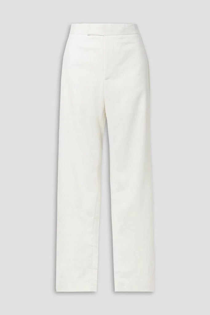 Petite Stretch Deco Crepe Straight-Leg Pants, Limestone