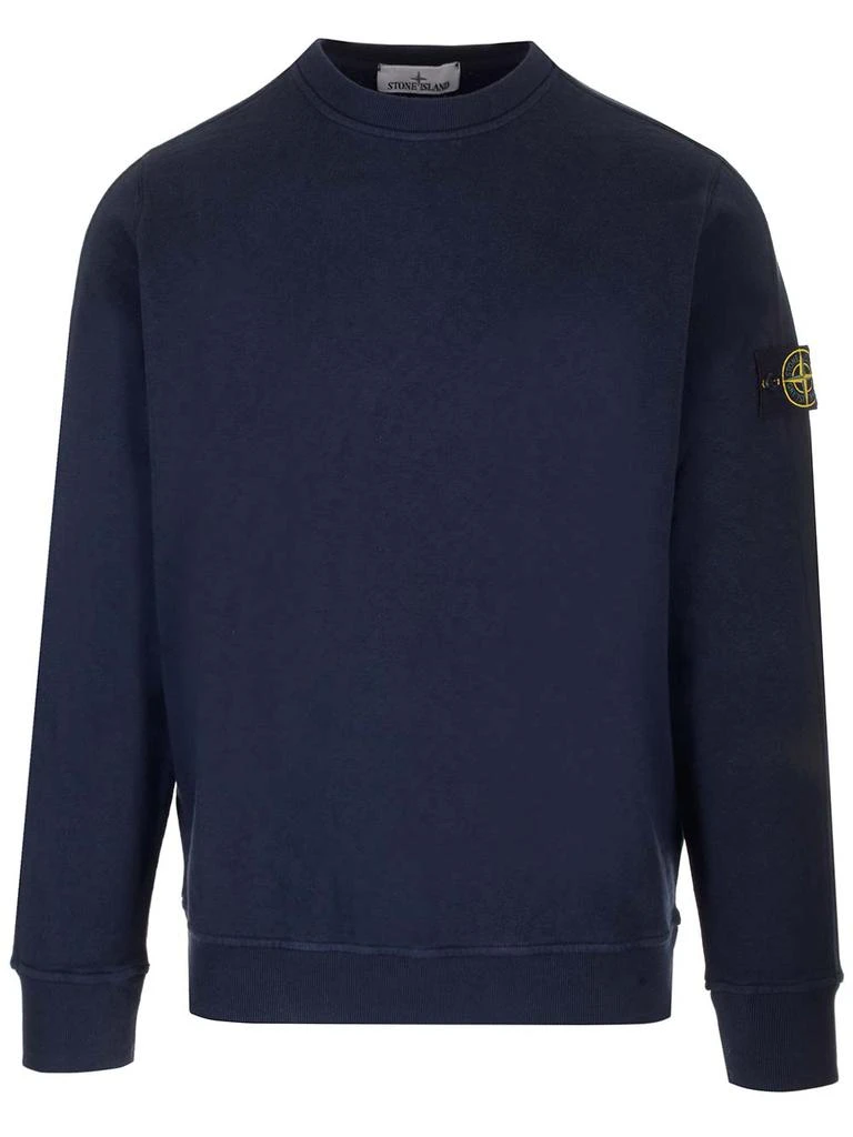 Stone Island Blue Sweatshirt With Mock Neck 1