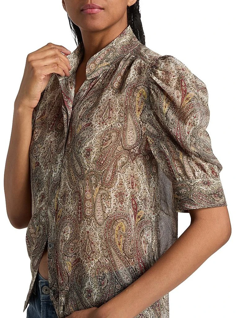 FRAME The Gillian Paisley Silk Top 6